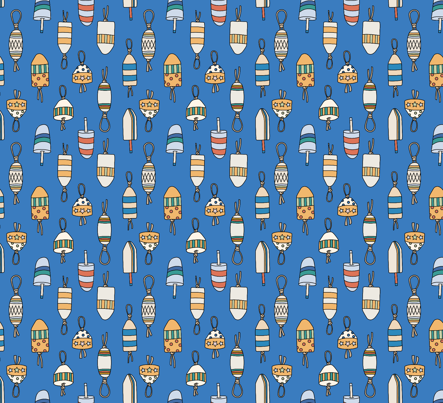 Buoy pattern with blue background