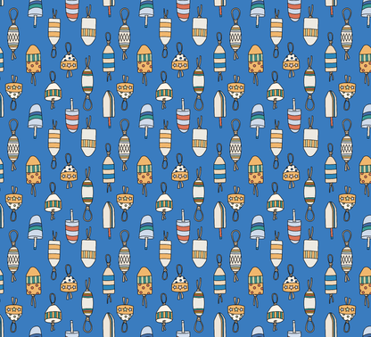 Buoy pattern with blue background